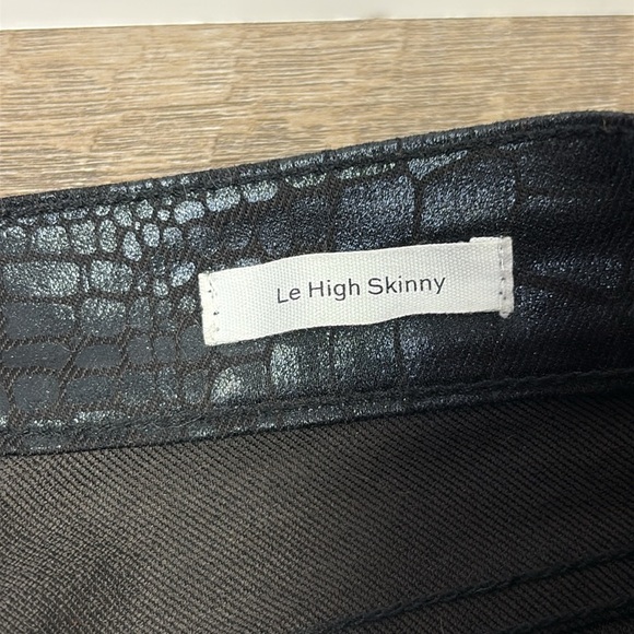 Frame Le High Skinny in Noir Croc Size 27 - Picture 6 of 12